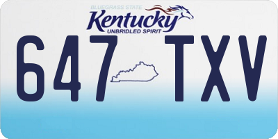 KY license plate 647TXV