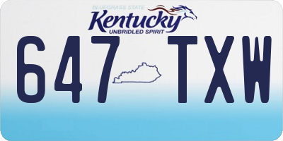 KY license plate 647TXW