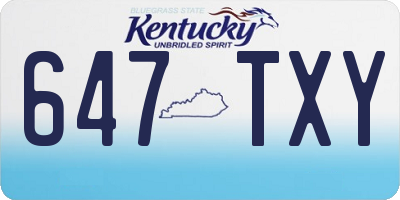 KY license plate 647TXY