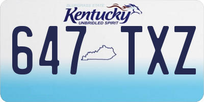 KY license plate 647TXZ