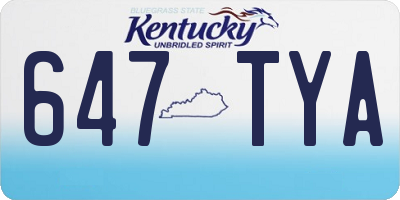 KY license plate 647TYA