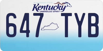 KY license plate 647TYB