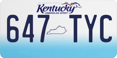 KY license plate 647TYC