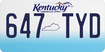 KY license plate 647TYD
