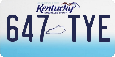 KY license plate 647TYE