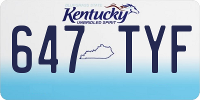 KY license plate 647TYF