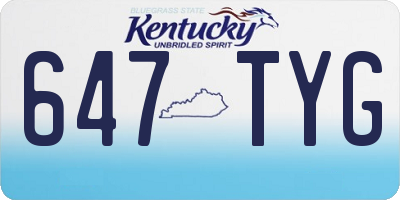 KY license plate 647TYG