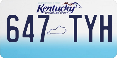 KY license plate 647TYH