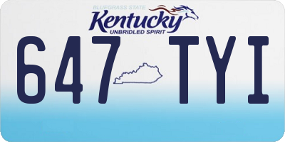 KY license plate 647TYI