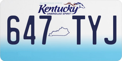 KY license plate 647TYJ