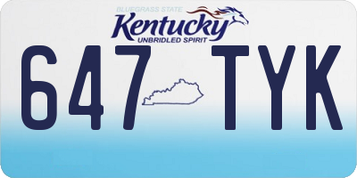 KY license plate 647TYK