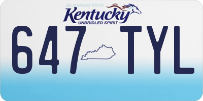 KY license plate 647TYL