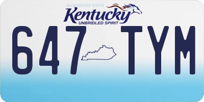 KY license plate 647TYM