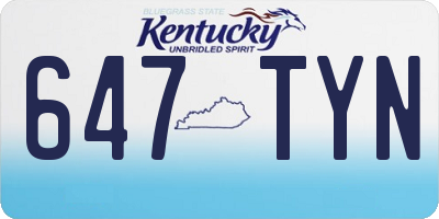 KY license plate 647TYN