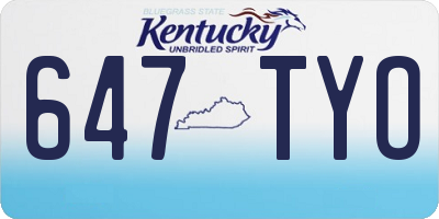 KY license plate 647TYO