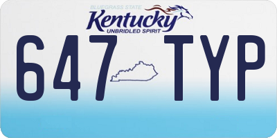 KY license plate 647TYP