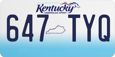 KY license plate 647TYQ