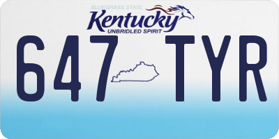 KY license plate 647TYR