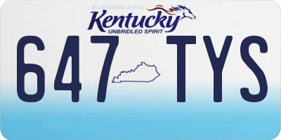 KY license plate 647TYS