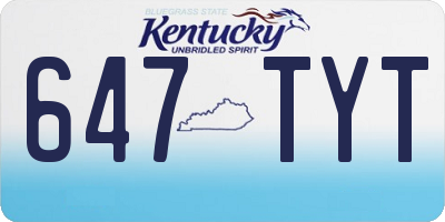 KY license plate 647TYT