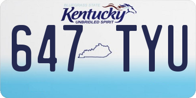 KY license plate 647TYU