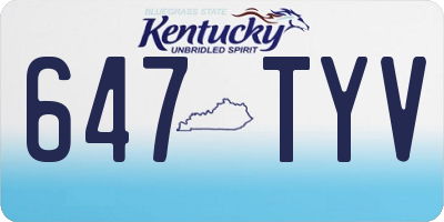KY license plate 647TYV