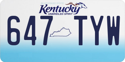 KY license plate 647TYW