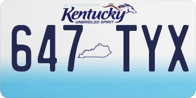 KY license plate 647TYX