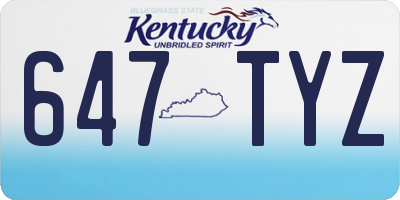 KY license plate 647TYZ