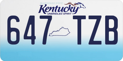 KY license plate 647TZB