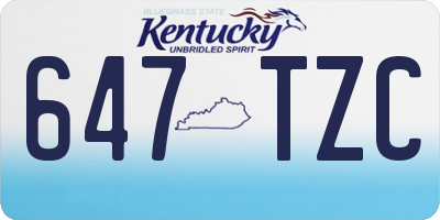 KY license plate 647TZC