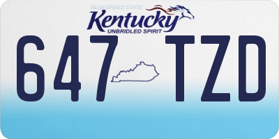 KY license plate 647TZD