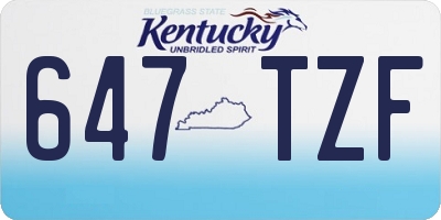 KY license plate 647TZF