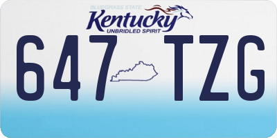 KY license plate 647TZG