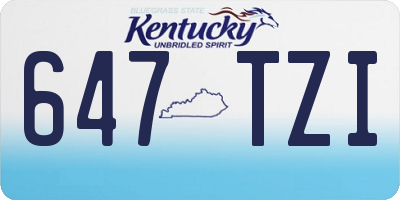 KY license plate 647TZI