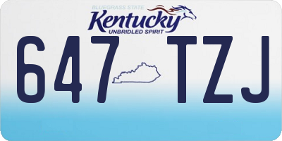 KY license plate 647TZJ