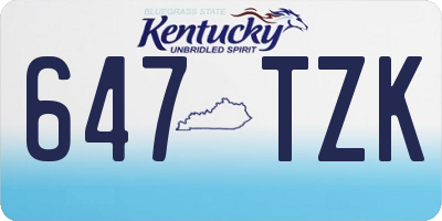 KY license plate 647TZK