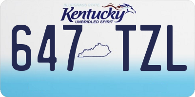 KY license plate 647TZL