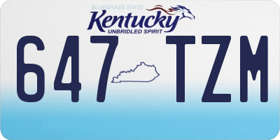 KY license plate 647TZM