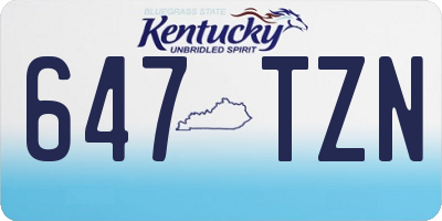 KY license plate 647TZN