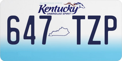 KY license plate 647TZP
