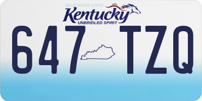 KY license plate 647TZQ