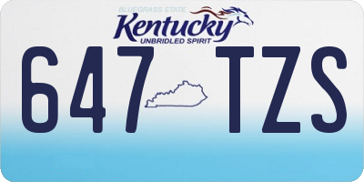 KY license plate 647TZS