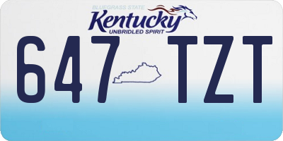 KY license plate 647TZT