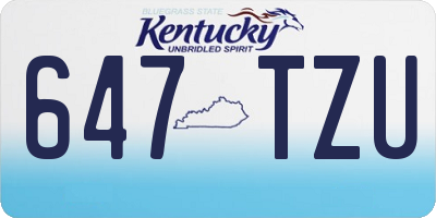 KY license plate 647TZU