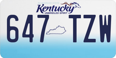 KY license plate 647TZW