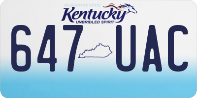 KY license plate 647UAC