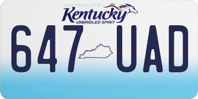 KY license plate 647UAD