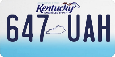 KY license plate 647UAH