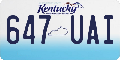 KY license plate 647UAI